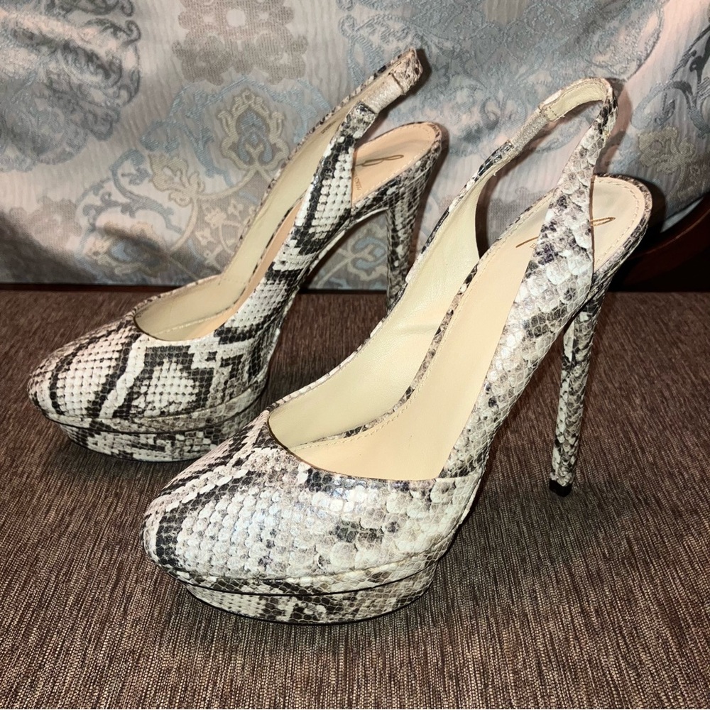 Brian Atwood Platform Heels Python / Snakeskin - … - image 6